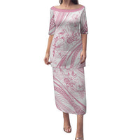 Sharks Couple Dreamy Polynesians Floral Sea Family Matching Puletasi and Hawaiian Shirt Pink LT7 Mom's Dress Pink - Polynesian Pride