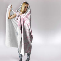 Sharks Couple Dreamy Polynesians Floral Sea Hooded Blanket Pink - Polynesian Pride