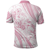 Sharks Couple Dreamy Polynesians Floral Sea Polo Shirt Pink - Polynesian Pride