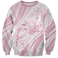 Sharks Couple Dreamy Polynesians Floral Sea Sweatshirt Pink - Polynesian Pride