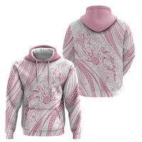 Sharks Couple Dreamy Polynesians Floral Sea Zip Hoodie Pink - Polynesian Pride