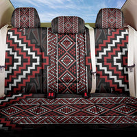 Red Tukutuku Pattern Aotearoa Back Car Seat Cover Niho Taniwha and Puhoro Motifs