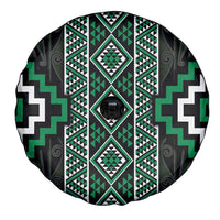 Jade Tukutuku Pattern Aotearoa Spare Tire Cover Niho Taniwha and Puhoro Motifs LT7 - Polynesian Pride