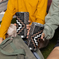 Classic Tukutuku Pattern Aotearoa Tumbler Cup Niho Taniwha and Puhoro Motifs