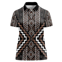 Classic Tukutuku Pattern Aotearoa Women Polo Shirt Niho Taniwha and Puhoro Motifs