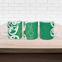 Pounamu Green Maori Ceramic Mug Koru Kowhaiwhai - Polynesian Pride