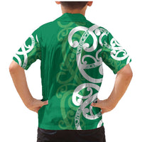 Pounamu Green Maori Family Matching Mermaid Dress and Hawaiian Shirt Koru Kowhaiwhai LT7 - Polynesian Pride