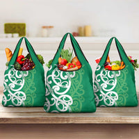 Pounamu Green Maori Grocery Bag Koru Kowhaiwhai - Polynesian Pride