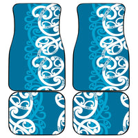 Azure Blue Maori Car Mats Koru Kowhaiwhai - Polynesian Pride