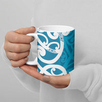 Azure Blue Maori Ceramic Mug Koru Kowhaiwhai - Polynesian Pride