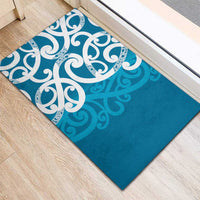 Azure Blue Maori Rubber Doormat Koru Kowhaiwhai - Polynesian Pride