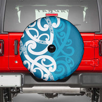 Azure Blue Maori Spare Tire Cover Koru Kowhaiwhai - Polynesian Pride