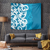 Azure Blue Maori Tapestry Koru Kowhaiwhai - Polynesian Pride
