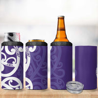 Violet Green Maori 4 in 1 Can Cooler Tumbler Koru Kowhaiwhai - Polynesian Pride