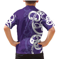 Violet Green Maori Family Matching Mermaid Dress and Hawaiian Shirt Koru Kowhaiwhai LT7 - Polynesian Pride