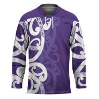 Violet Green Maori Hockey Jersey Koru Kowhaiwhai - Polynesian Pride