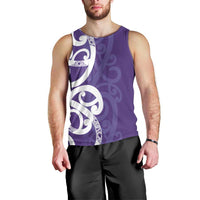 Violet Green Maori Men Tank Top Koru Kowhaiwhai - Polynesian Pride