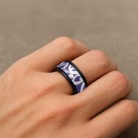 Violet Green Maori Spinner Ring Koru Kowhaiwhai LT7 - Polynesian Pride