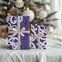 Violet Green Maori Wrapping Paper Koru Kowhaiwhai