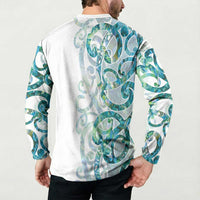 Paua Shell Maori Button Sweatshirt Koru Kowhaiwhai - Polynesian Pride