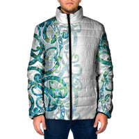 Paua Shell Maori Padded Jacket Koru Kowhaiwhai - Polynesian Pride