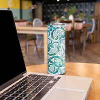 Paua Shell Maori Skinny Tumbler Koru Kowhaiwhai - Polynesian Pride