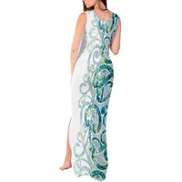 Paua Shell Maori Tank Maxi Dress Koru Kowhaiwhai - Polynesian Pride