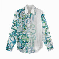 Paua Shell Maori Women Casual Shirt Koru Kowhaiwhai - Polynesian Pride