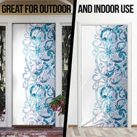 Turquoise Paua Shell Maori Door Cover Koru Kowhaiwhai - Polynesian Pride