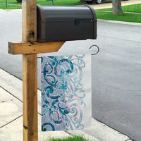 Turquoise Paua Shell Maori Garden Flag Koru Kowhaiwhai - Polynesian Pride