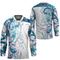 Turquoise Paua Shell Maori Hockey Jersey Koru Kowhaiwhai - Polynesian Pride