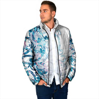Turquoise Paua Shell Maori Padded Jacket Koru Kowhaiwhai - Polynesian Pride