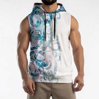 Turquoise Paua Shell Maori Sleeveless Hoodie Koru Kowhaiwhai - Polynesian Pride