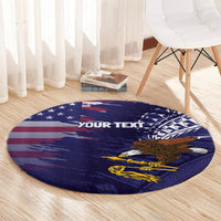 American Samoa Mix US Round Carpet Flag Day Grunge Style