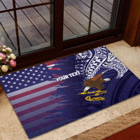 American Samoa Mix US Rubber Doormat Flag Day Grunge Style
