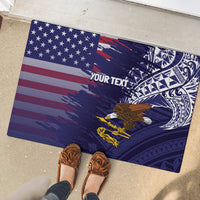 American Samoa Mix US Rubber Doormat Flag Day Grunge Style