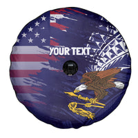 American Samoa Mix US Spare Tire Cover Flag Day Grunge Style