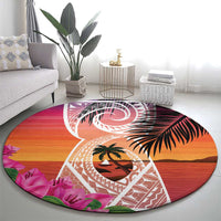 Guam Chamorro Round Carpet Artsy Latte Stone