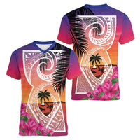 Guam Chamorro Women V-Neck T-Shirt Artsy Latte Stone