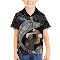 Father's Day Polynesian Pattern Hawaiian Shirt Tropical Humpback Whale - Black LT7 - Polynesian Pride