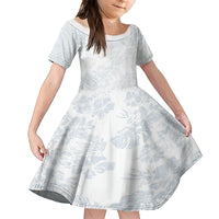 Samoa White Sunday Kid Short Sleeve Dress Hibiscus Special LT7 KID White - Polynesian Pride