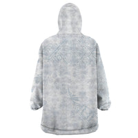 Samoa White Sunday Wearable Blanket Hoodie Hibiscus Special LT7 - Polynesian Pride