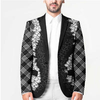Hawaii Aloha Plumeria Lei Black Palaka Blazer - Polynesian Pride