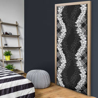 Hawaii Aloha Plumeria Lei Black Palaka Door Cover LT7 - Polynesian Pride