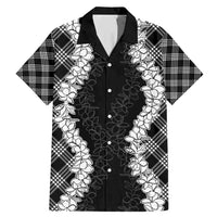 Hawaii Aloha Plumeria Lei Black Palaka Family Matching Mermaid Dress and Hawaiian Shirt LT7 Dad's Shirt - Short Sleeve Black - Polynesian Pride