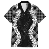 Hawaii Aloha Plumeria Lei Black Palaka Family Matching Off The Shoulder Long Sleeve Dress and Hawaiian Shirt LT7 Dad's Shirt - Short Sleeve Black - Polynesian Pride