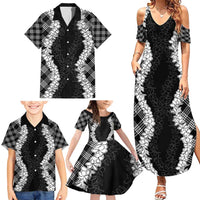 Hawaii Aloha Plumeria Lei Black Palaka Family Matching Summer Maxi Dress and Hawaiian Shirt LT7 - Polynesian Pride