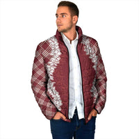 Hawaii Aloha Plumeria Lei Scarlet Palaka Padded Jacket - Polynesian Pride