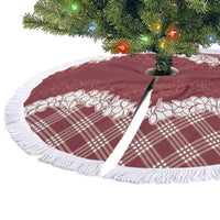 Hawaii Aloha Plumeria Lei Scarlet Palaka Tree Skirt - Polynesian Pride