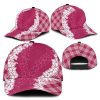 Hawaii Aloha Plumeria Lei Fuschia Palaka Classic Cap - Polynesian Pride